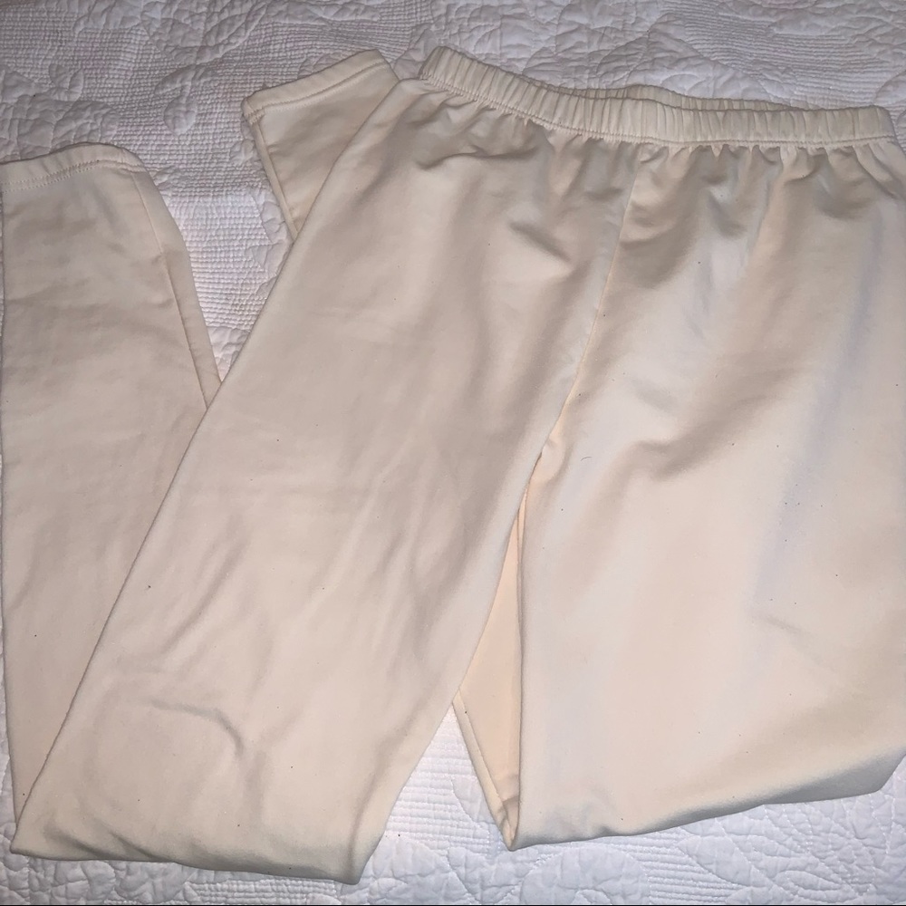 Snow love M cream tights fleece lined warm